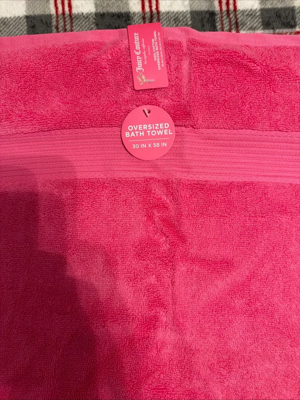 Juicy Couture Bright Pink Plush Towel